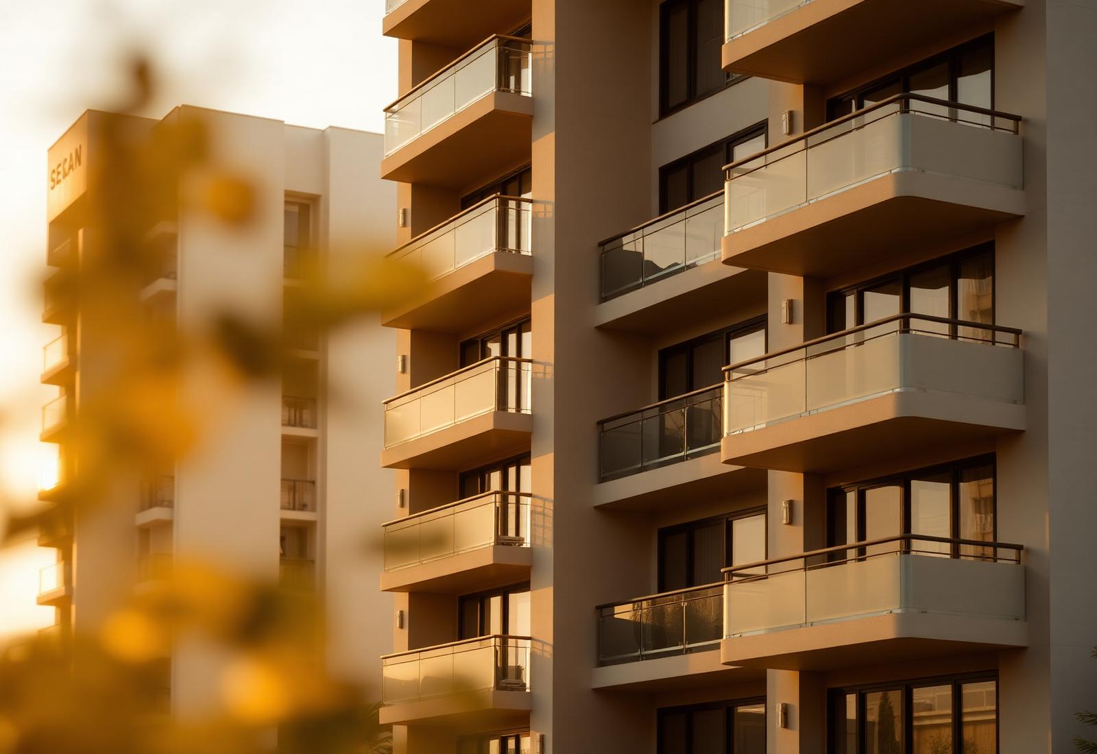 Modernes Wohnhaus im Abendlicht